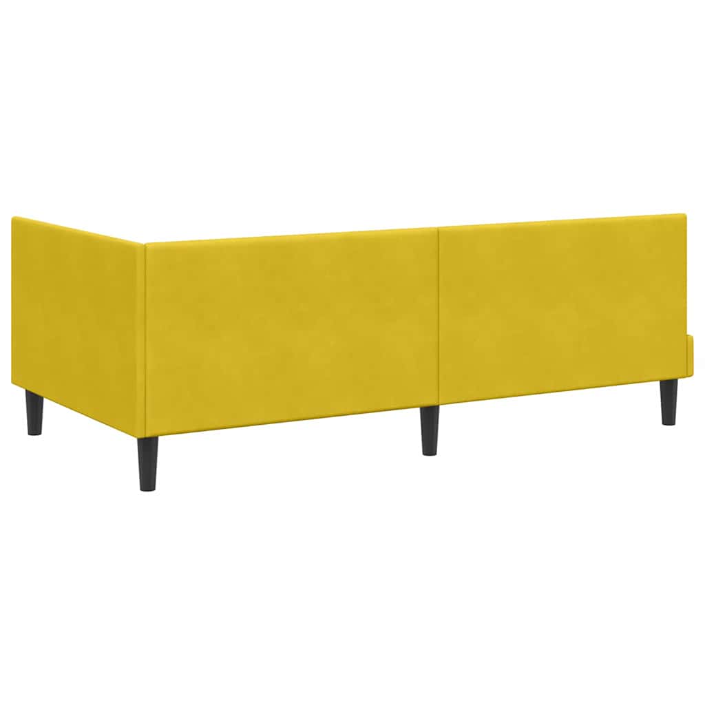 Sarokágy keret fejtámlával Sárga 100 x 200 cm Bársony