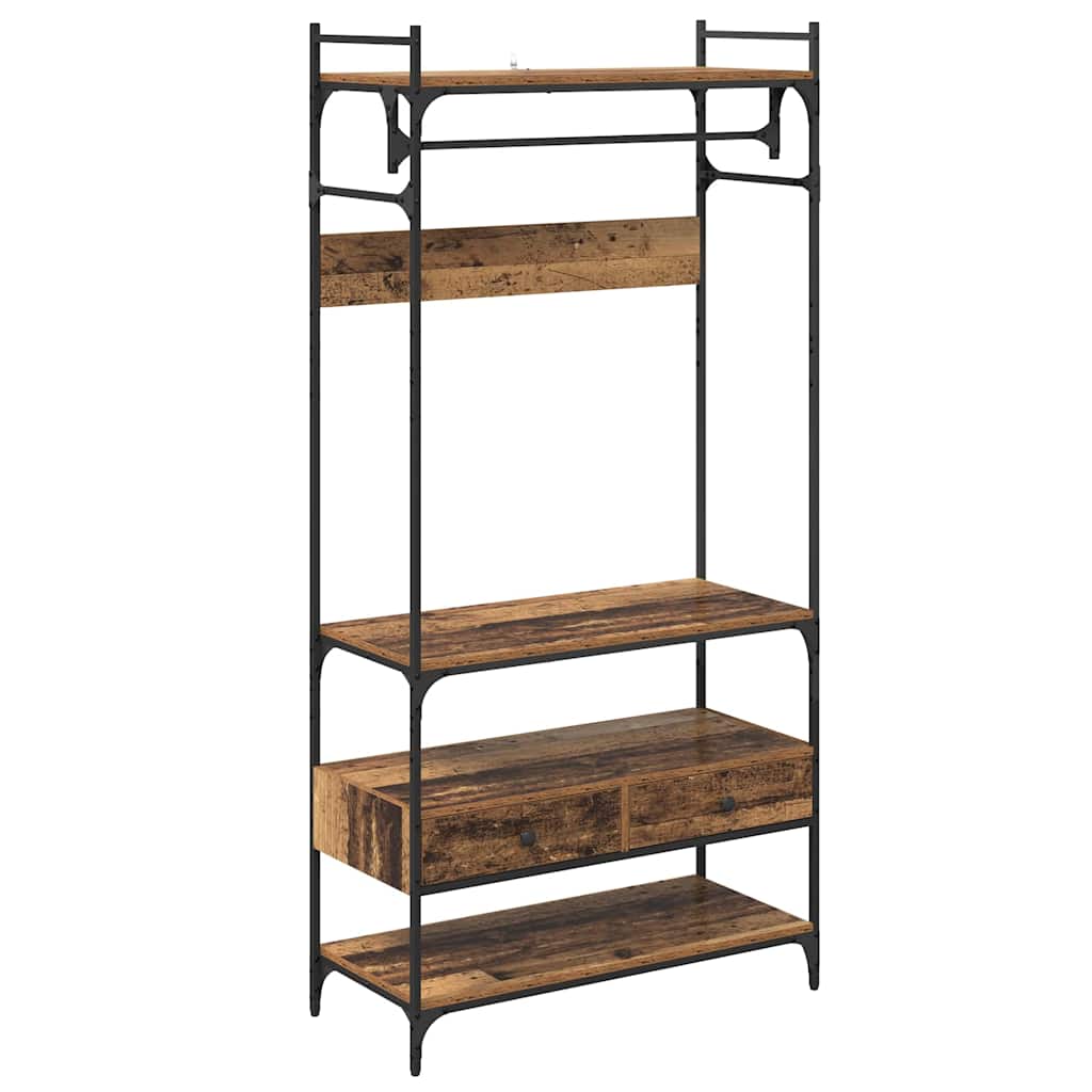 Ruhásszekrény fiókkal Régi fa 89 x 39 x 184.5 cm Faanyag