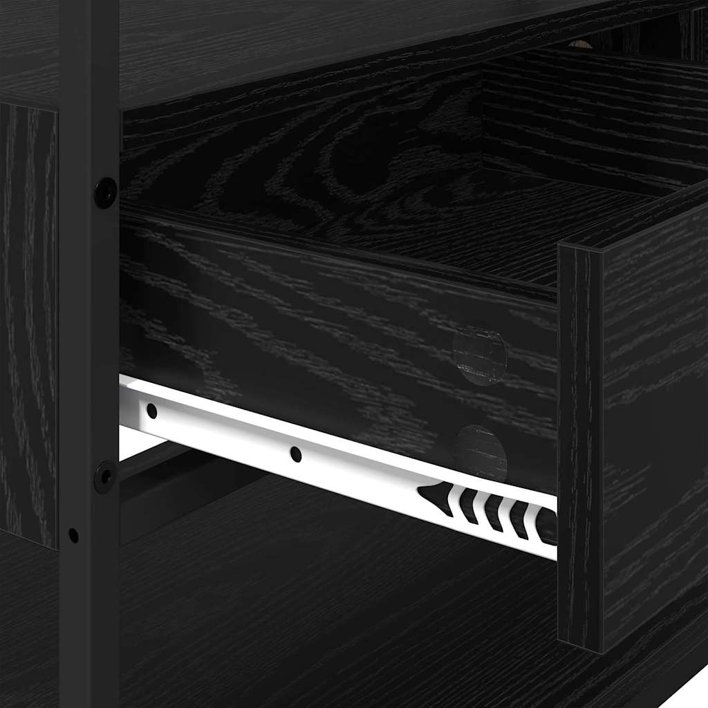 Ruhásszekrény fiókkal Musta tammi 89 x 39 x 184.5 cm Faanyag