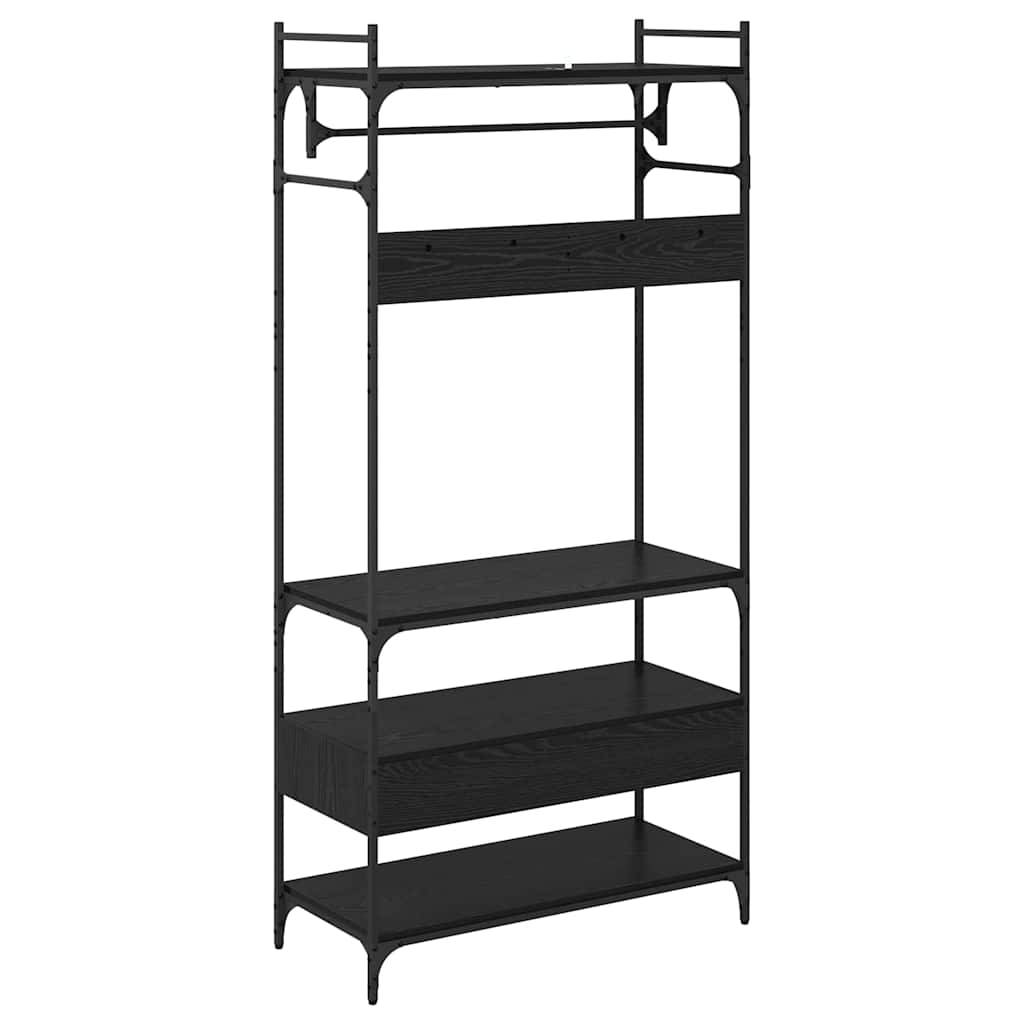 Ruhásszekrény fiókkal Musta tammi 89 x 39 x 184.5 cm Faanyag