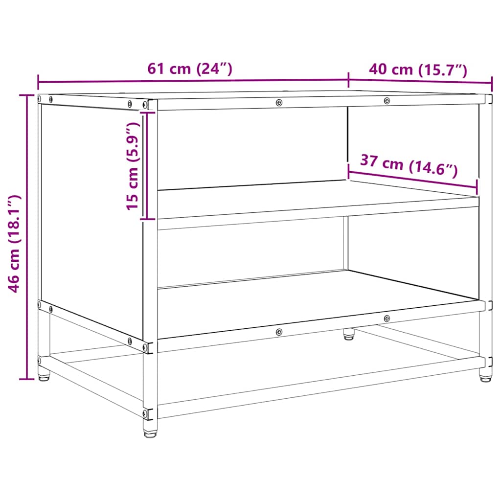 TV egységek Fekete tölgy 61 x 40 x 46 cm Faanyag