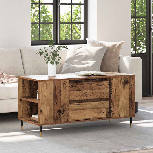Dohányzóasztal with Drawer Régi fa 102 x 44.5 x 50 cm Faanyag
