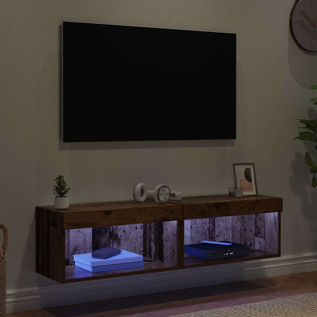 TV szekrények 2 pcs Öreg fa 60 x 30 x 30 cm Faanyag