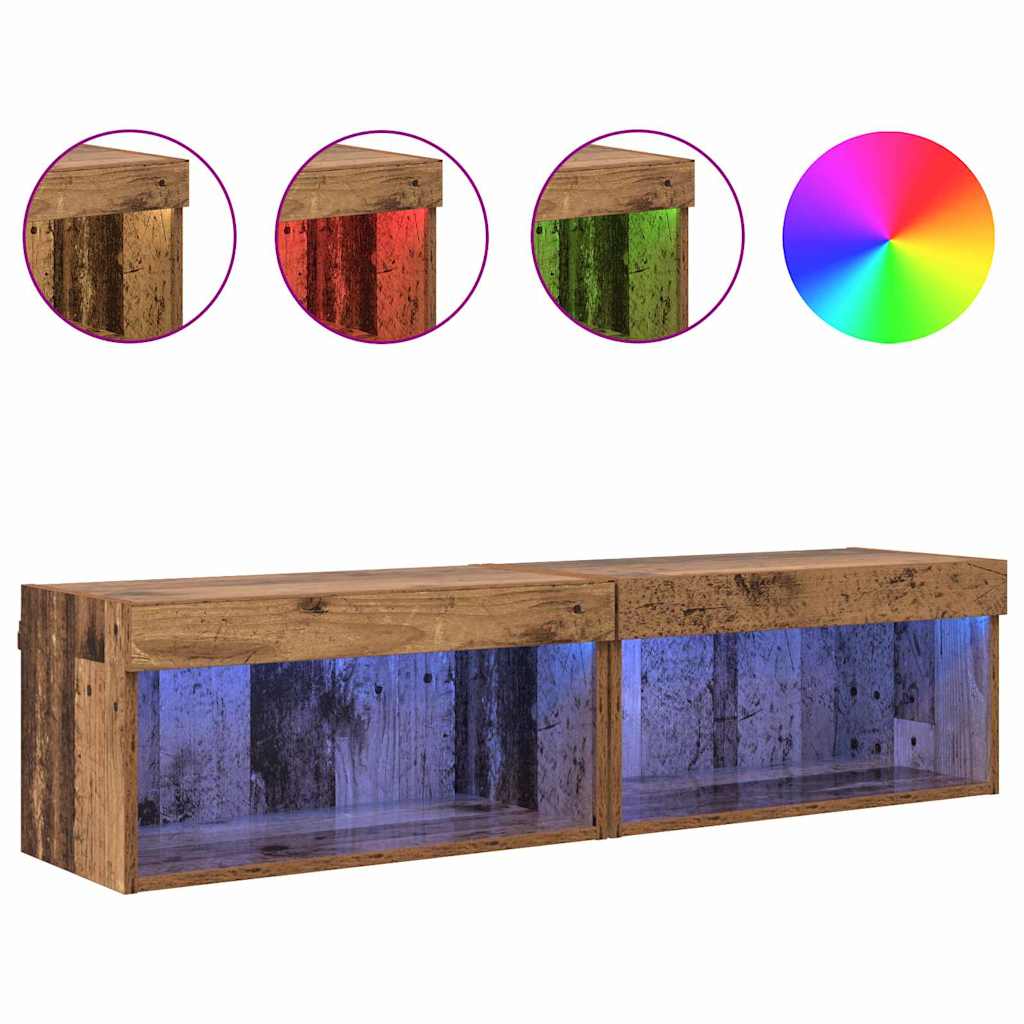 TV szekrények 2 pcs Öreg fa 60 x 30 x 30 cm Faanyag