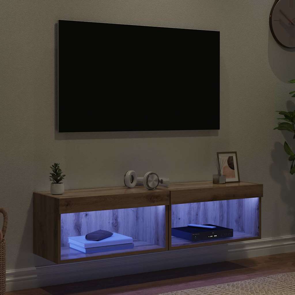 TV szekrények 2 pcs Artisan tölgy 60 x 30 x 30 cm Faanyag