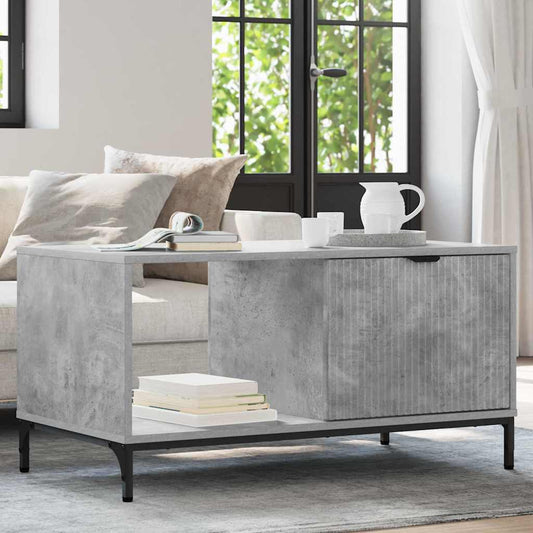 Dohányzóasztal Beton szürke 90 x 49 x 46 cm Faanyag