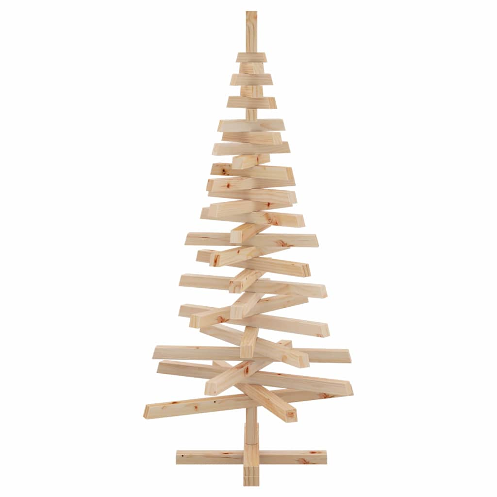Karácsonyfák állvánnyal Természetes 120 cm Tömör fenyőfa