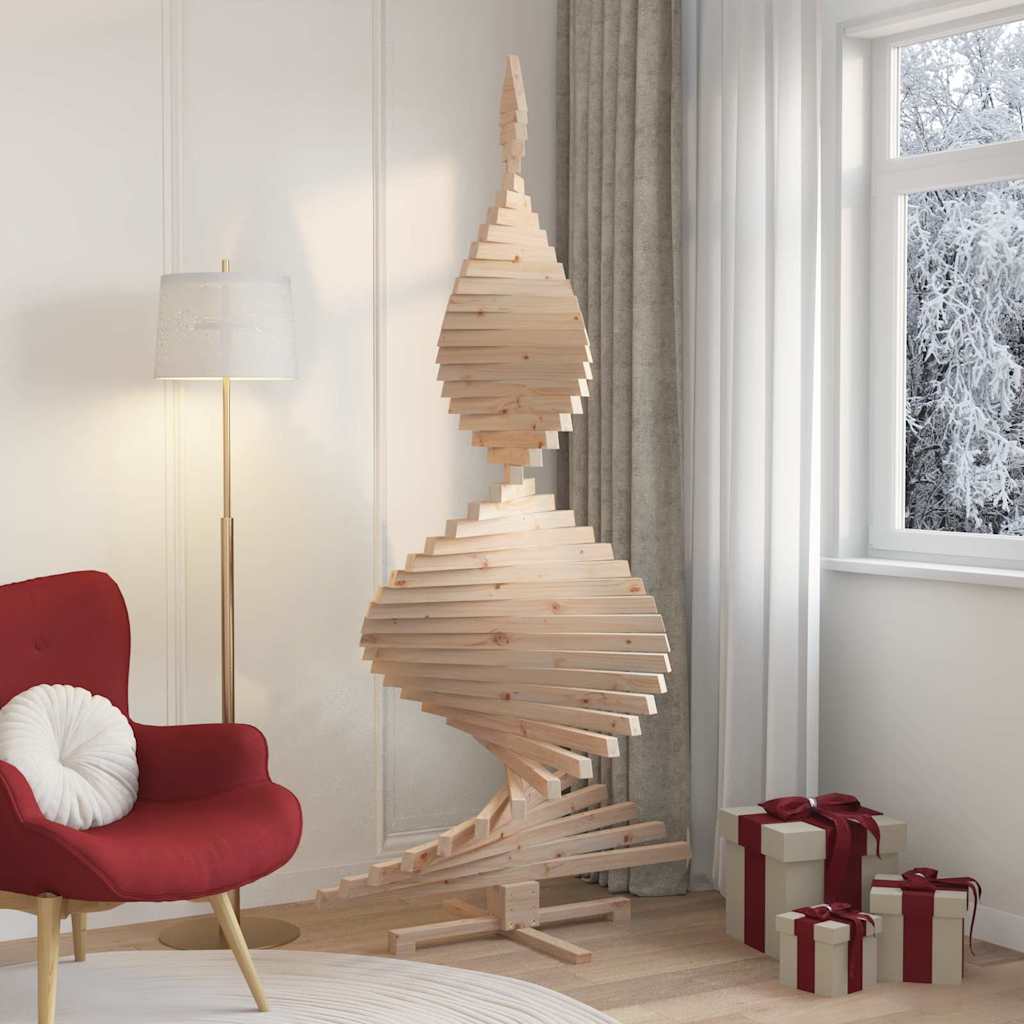 Karácsonyfák állvánnyal Természetes 210 cm Tömör fenyőfa
