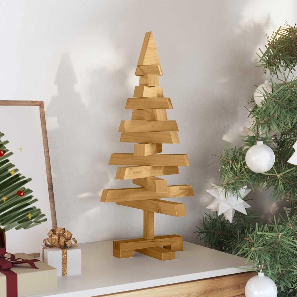 Karácsonyfák állvánnyal Barna 60 cm Tömör fenyőfa