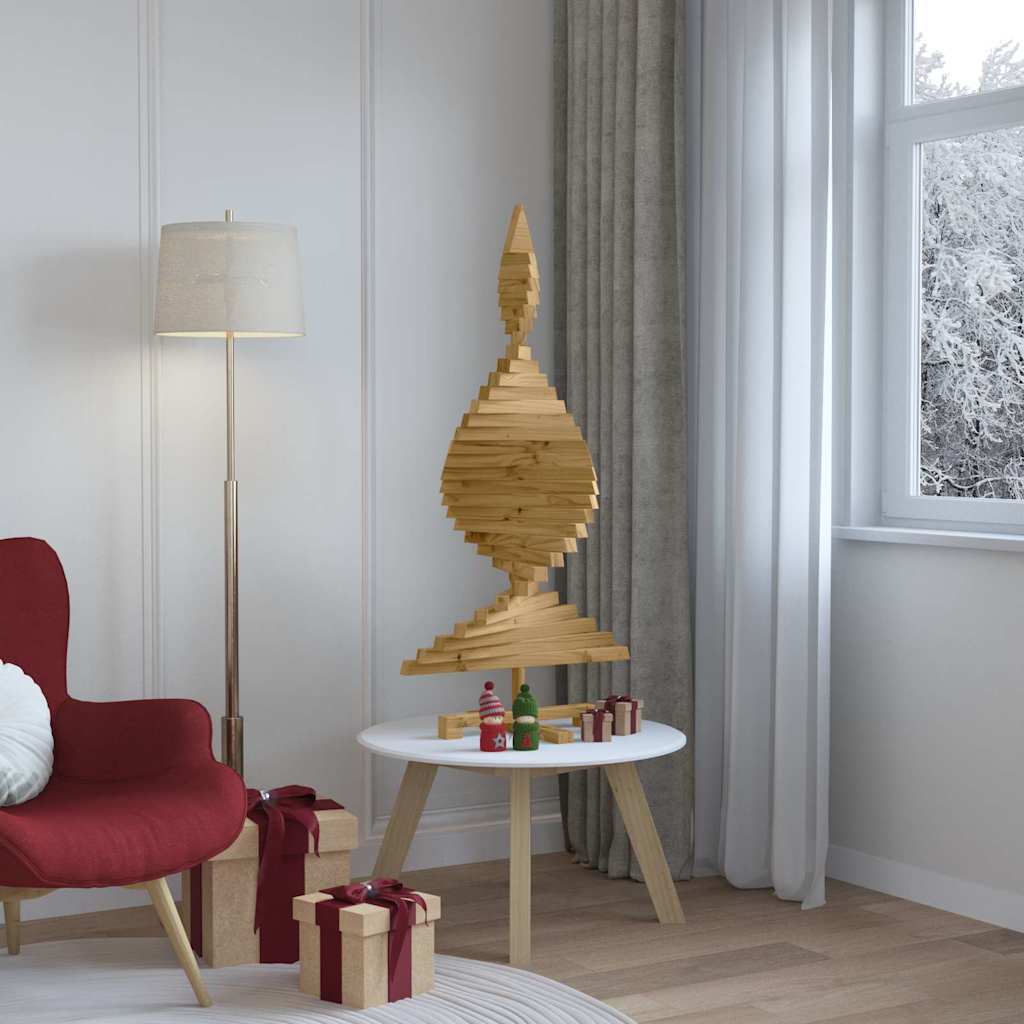 Karácsonyfák állvánnyal Barna 120 cm Tömör fenyőfa