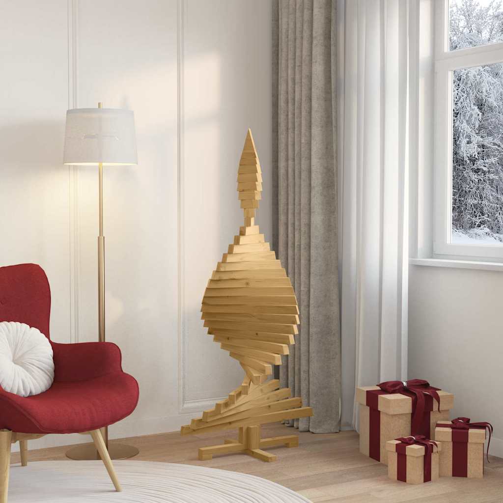 Karácsonyfák állvánnyal Barna 150 cm Tömör fenyőfa