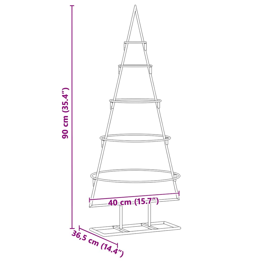 Fém karácsonyfa állvánnyal Arany 90 cm Porszórt Acél