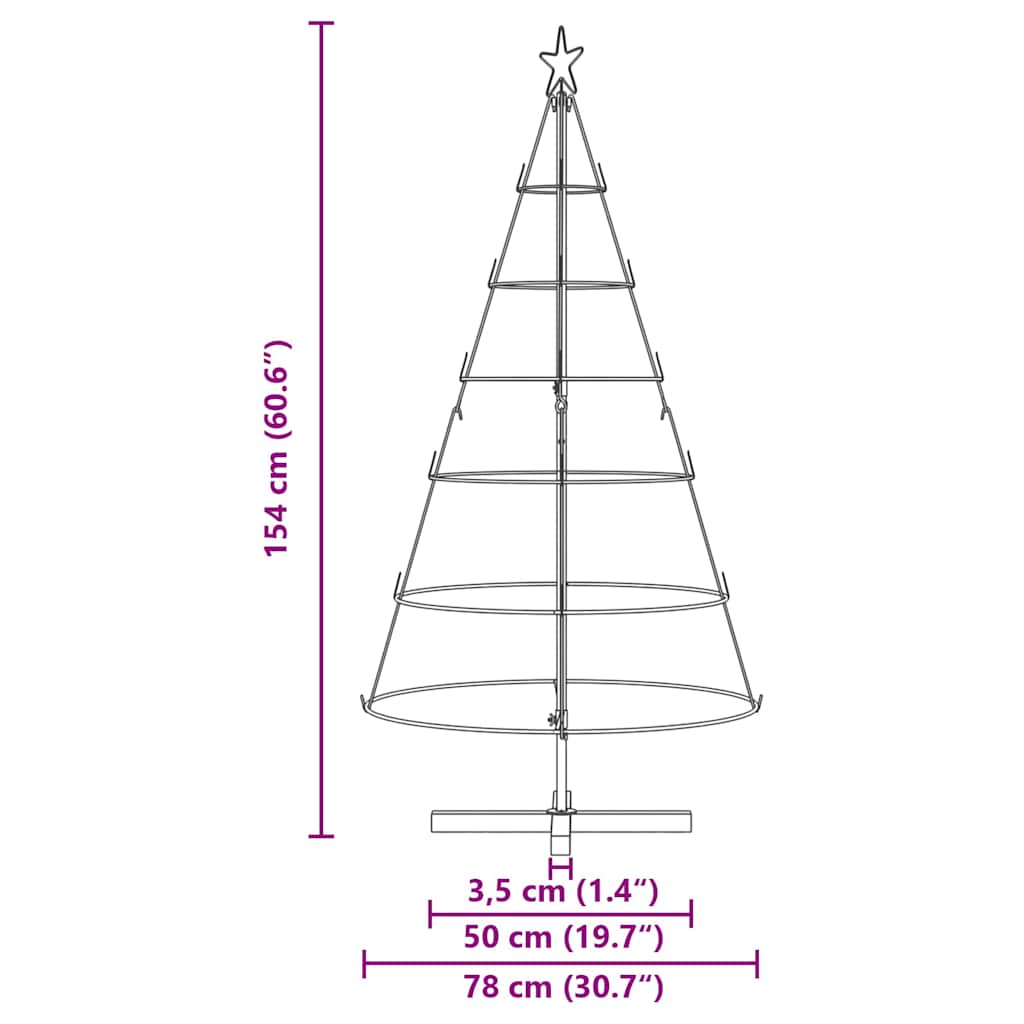 Karácsonyi kúp fa állvánnyal Fekete 150 cm Acél