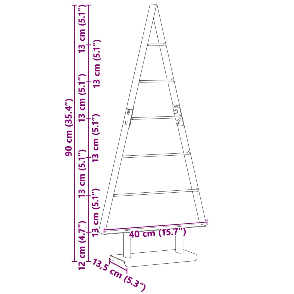 Fém karácsonyfa állvánnyal Fekete 90 cm Acél