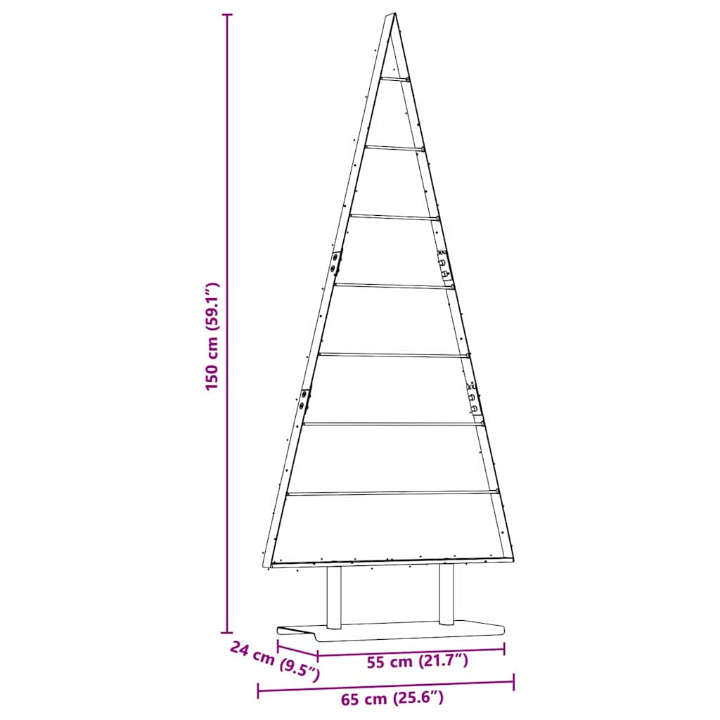Fém karácsonyfa állvánnyal Fekete 150 cm Acél