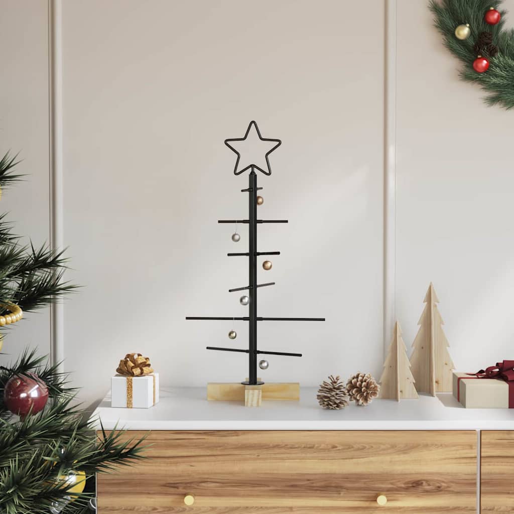 Fém karácsonyfa állvánnyal Fekete 60 cm Porszórt Acél