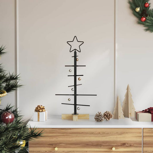 Fém karácsonyfa állvánnyal Fekete 60 cm Porszórt Acél