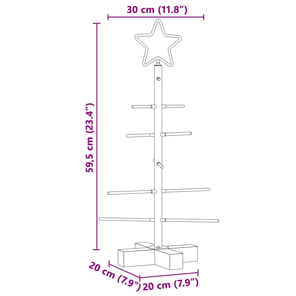 Fém karácsonyfa állvánnyal Fekete 60 cm Porszórt Acél