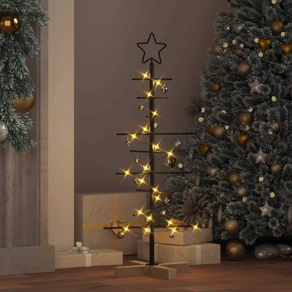 Fém karácsonyfa állvánnyal Fekete 90 cm Porszórt Acél