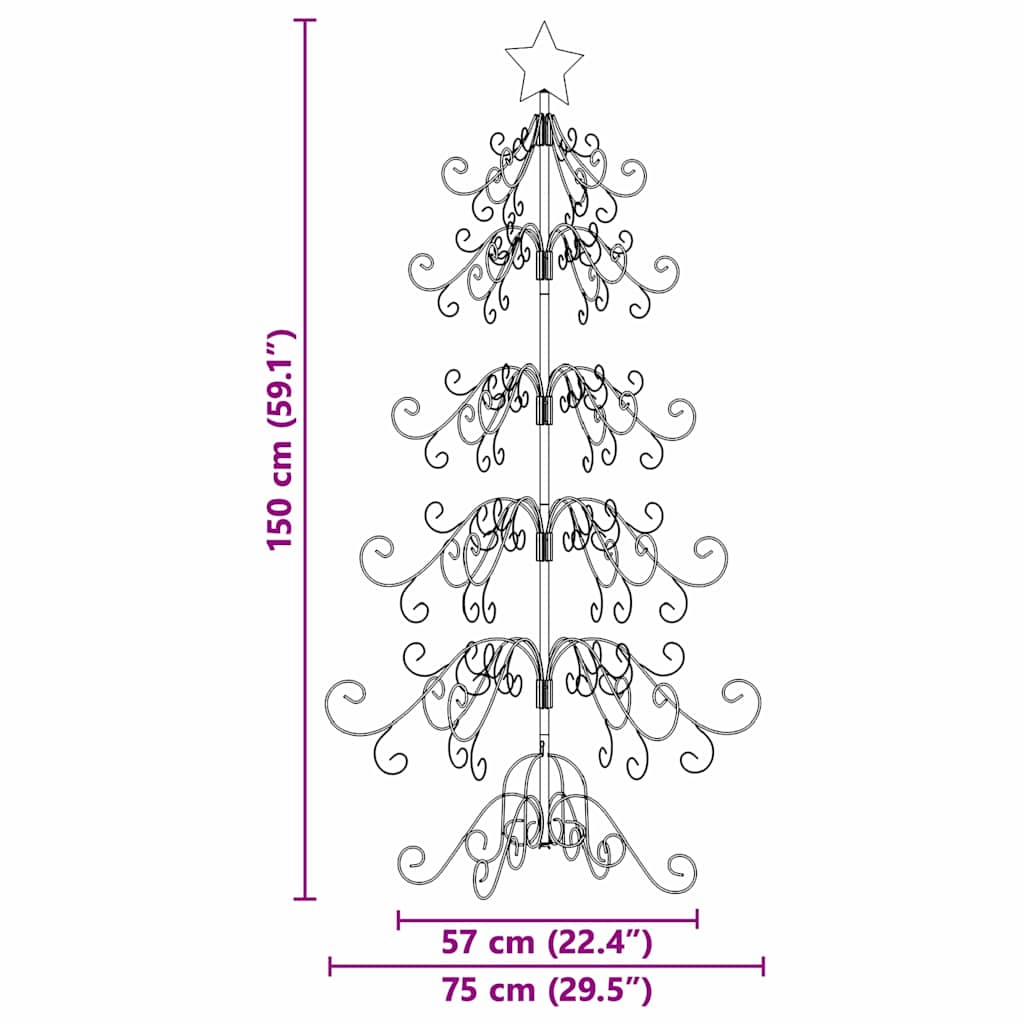 Fém karácsonyfa állvánnyal Arany 150 cm Porszórt Acél