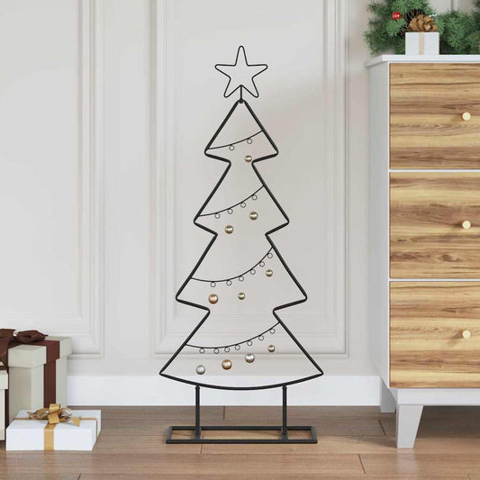 Fém karácsonyfa állvánnyal Fekete 90 cm Acél