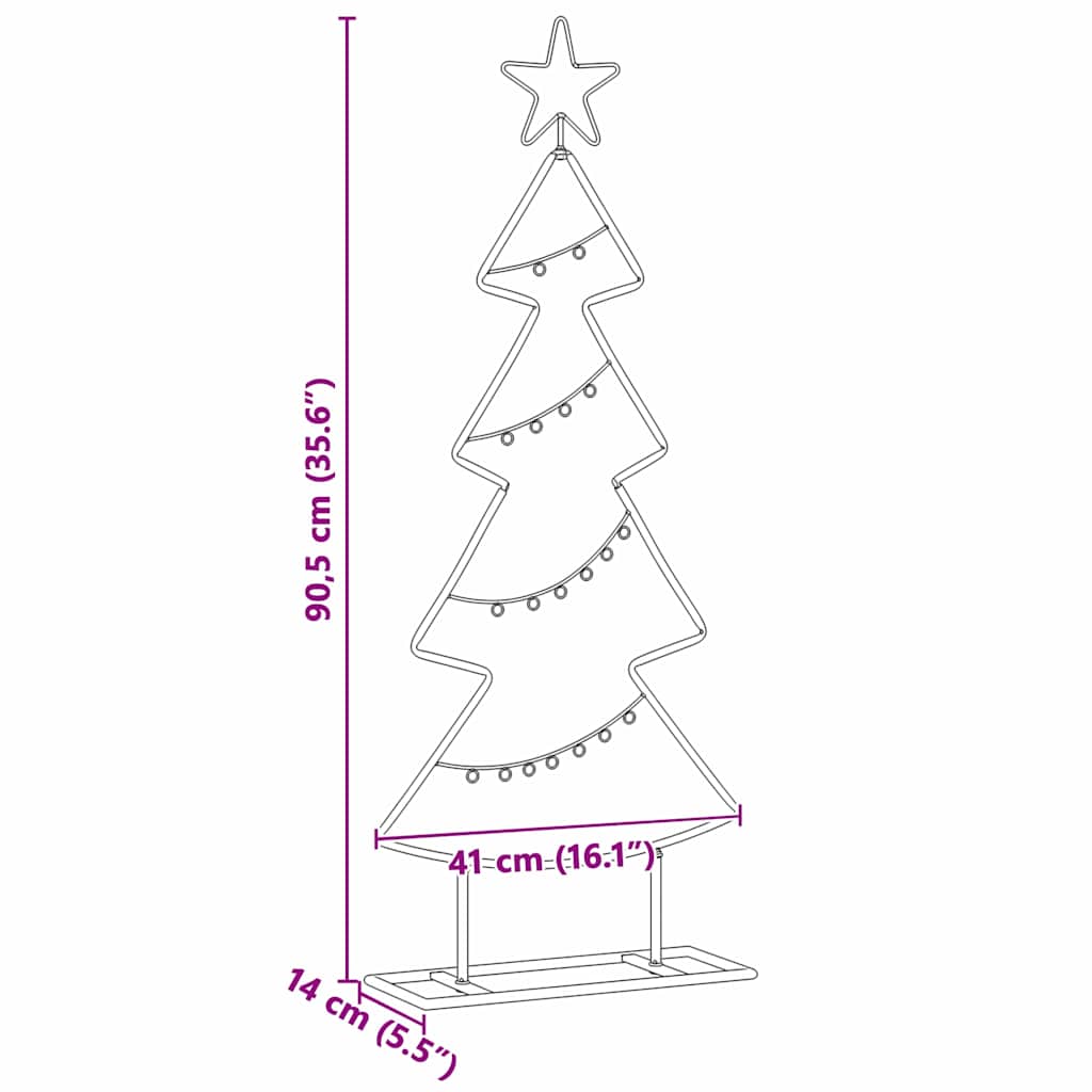 Fém karácsonyfa állvánnyal Fekete 90 cm Acél