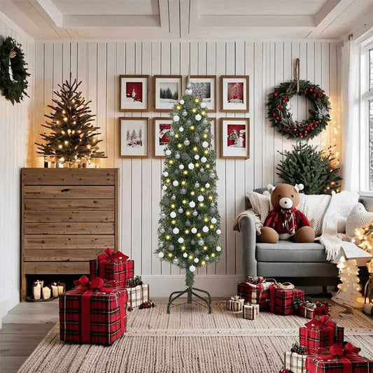 Mű karácsonyfa 300 LED-del Zöld 180 cm PVC, acél és műanyag