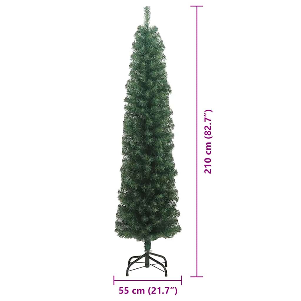 Mű karácsonyfa 300 LED-del Zöld 210 cm PVC, acél és műanyag