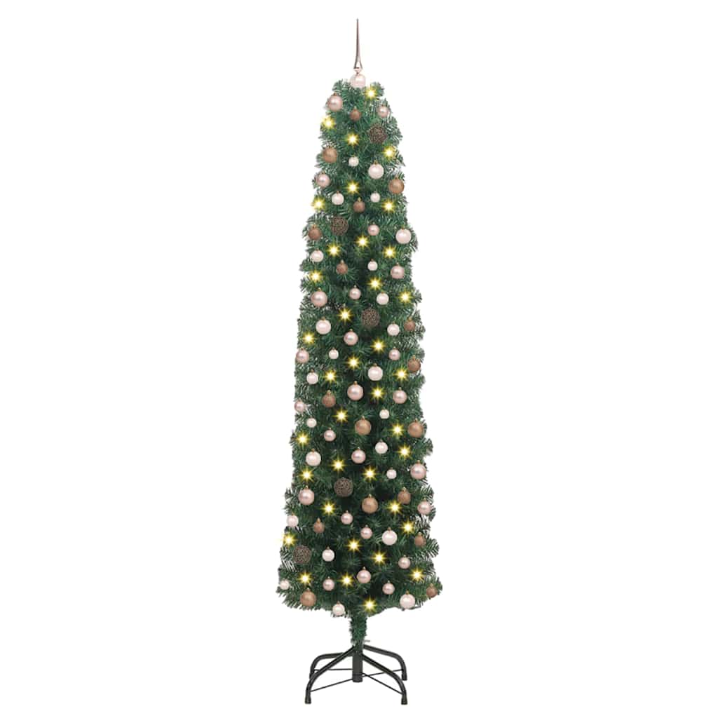 Mű karácsonyfa 300 LED-del Zöld 210 cm PVC, acél és műanyag