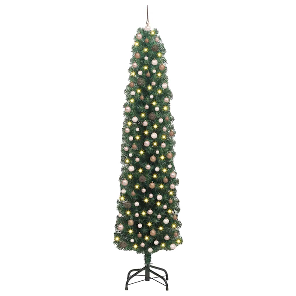 Mű karácsonyfa 300 LED-del Zöld 240 cm PVC, acél és műanyag