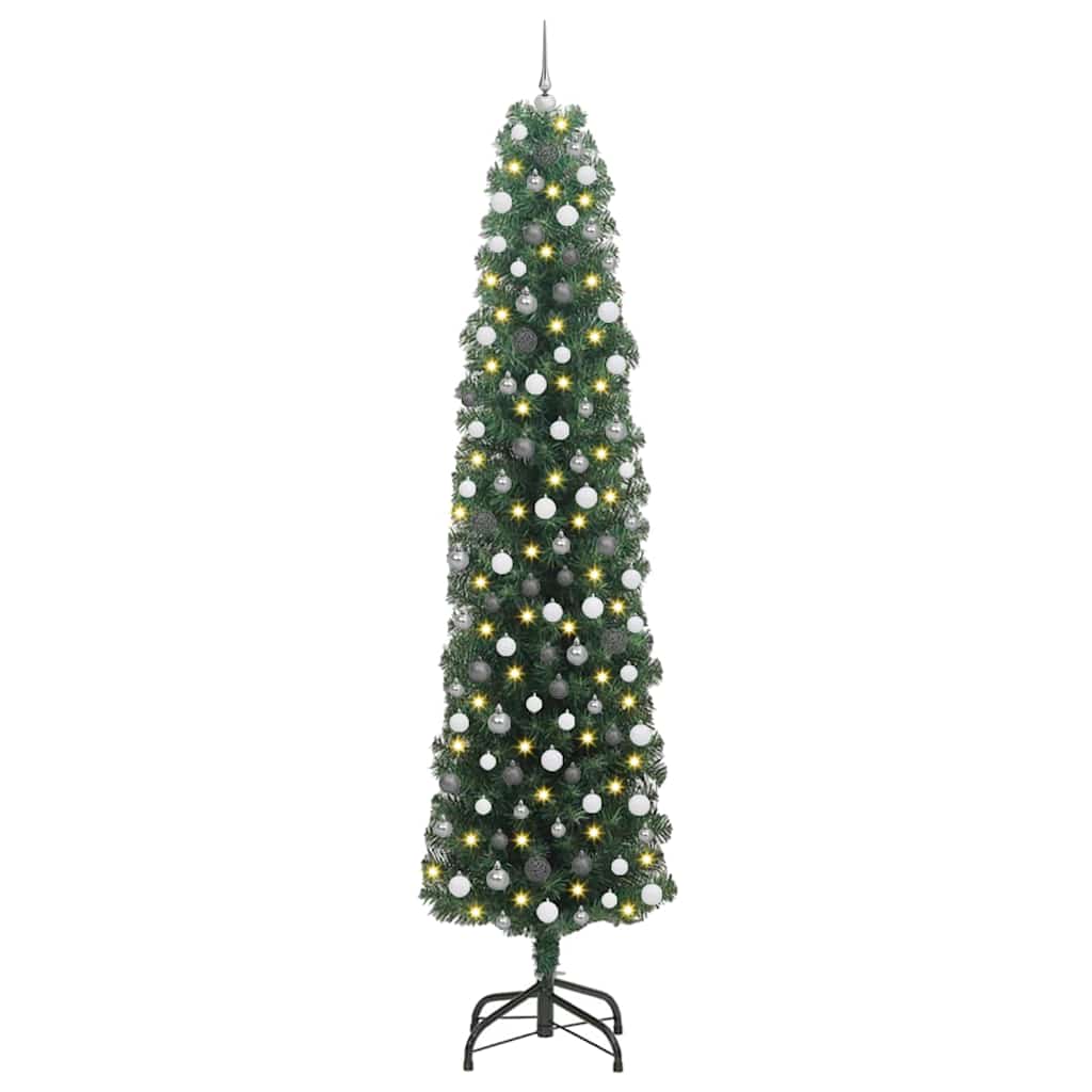 Mű karácsonyfa 300 LED-del Zöld 240 cm PVC, acél és műanyag