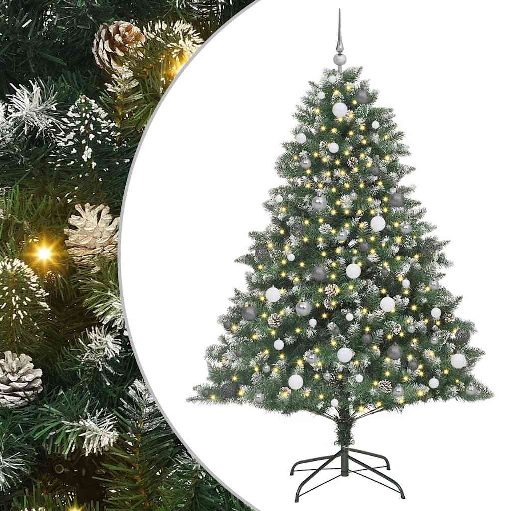 Mű karácsonyfa Zöld 140 x 140 x 210 cm PVC és Műanyag és Acél