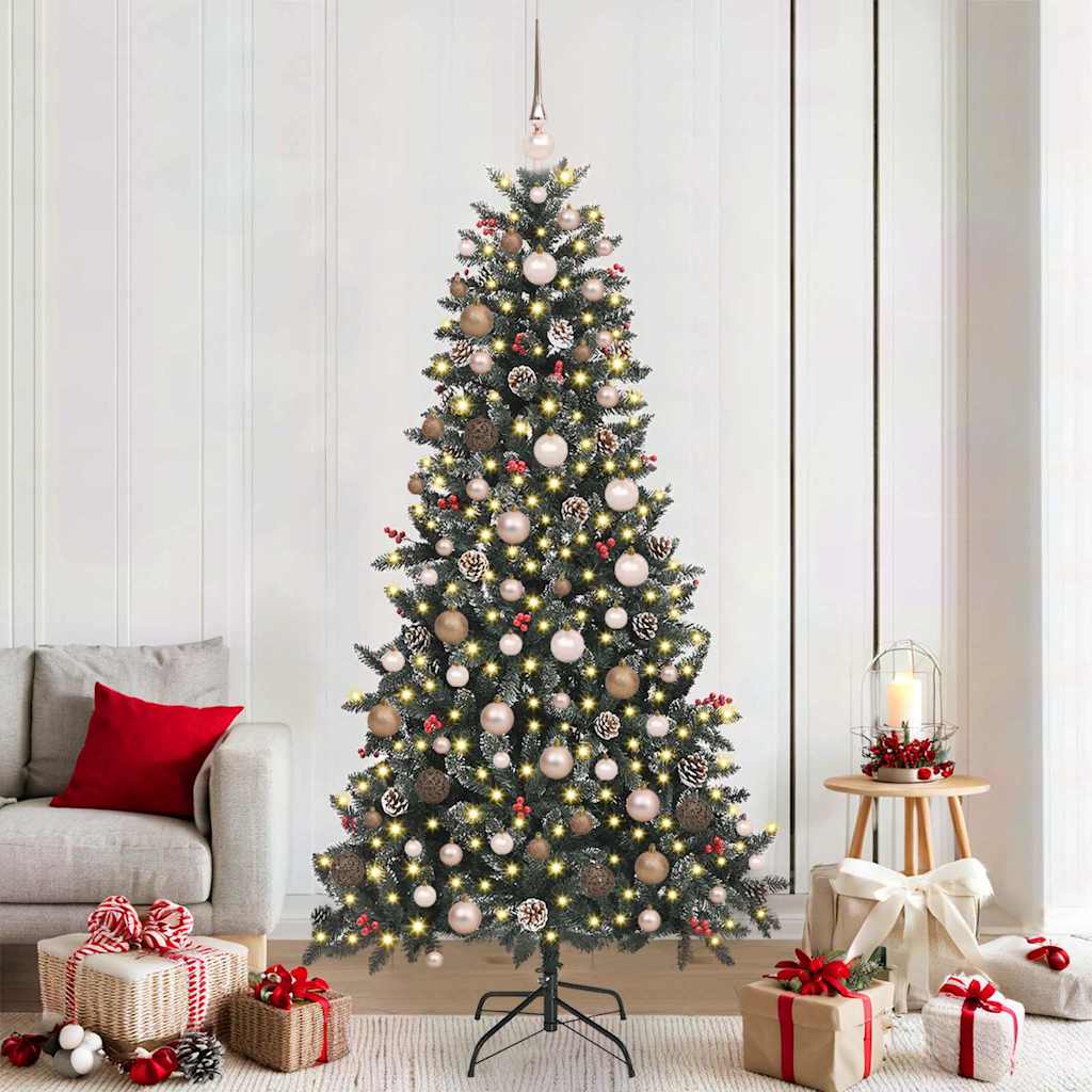 Mű karácsonyfa Zöld 114 x 114 x 210 cm PVC és Műanyag és Acél