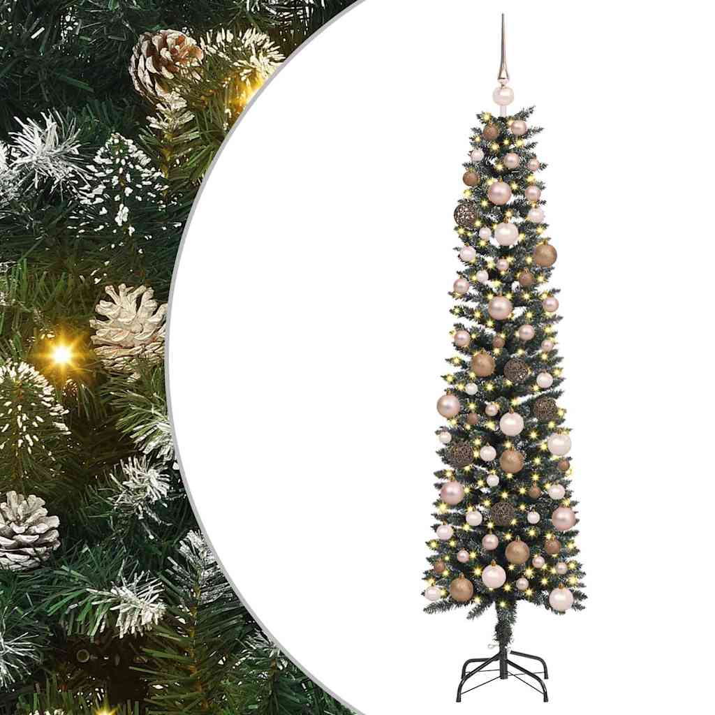 Mű karácsonyfa Zöld 50.5 x 50.5 x 180 cm PVC és Műanyag és Acél