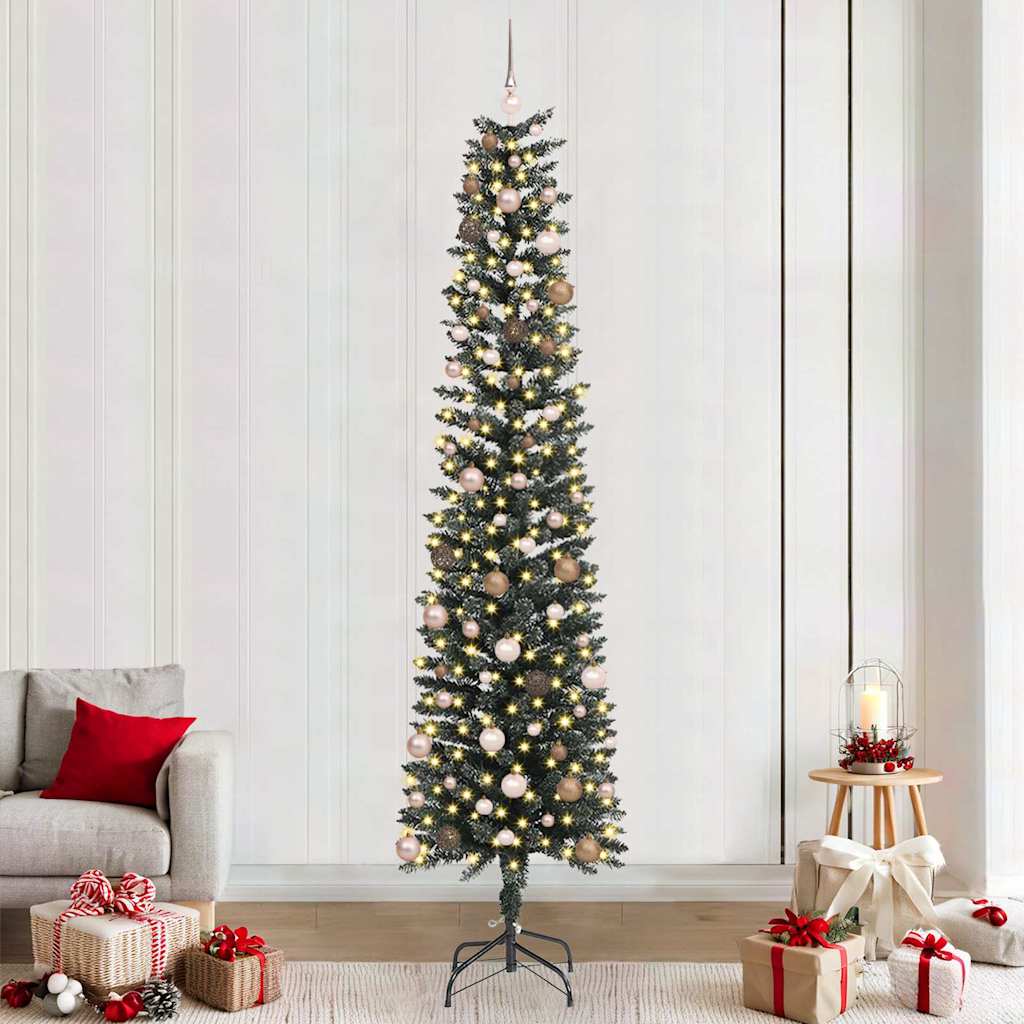 Mű karácsonyfa Zöld 58 x 58 x 240 cm PVC és Műanyag és Acél