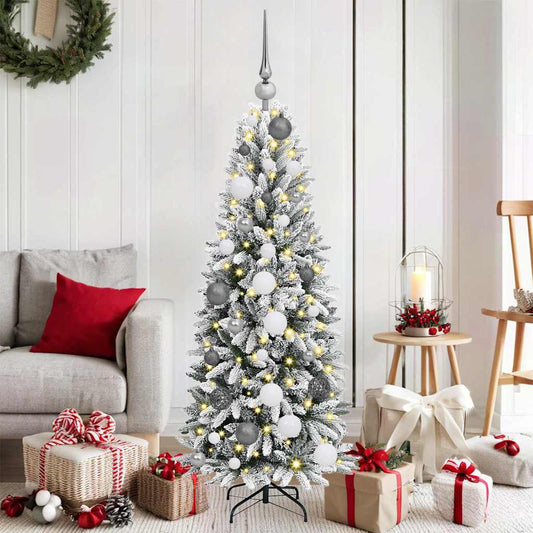 Mű karácsonyfa 150 LED-del állvánnyal Fehér 53 x 53 x 120 cm