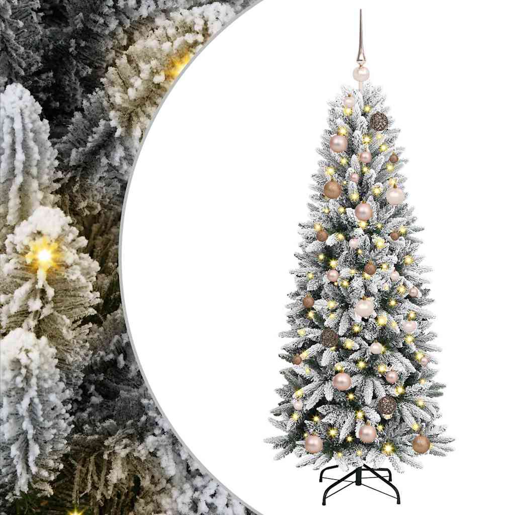 Mű karácsonyfa 150 LED-del állvánnyal Fehér 63 x 63 x 150 cm