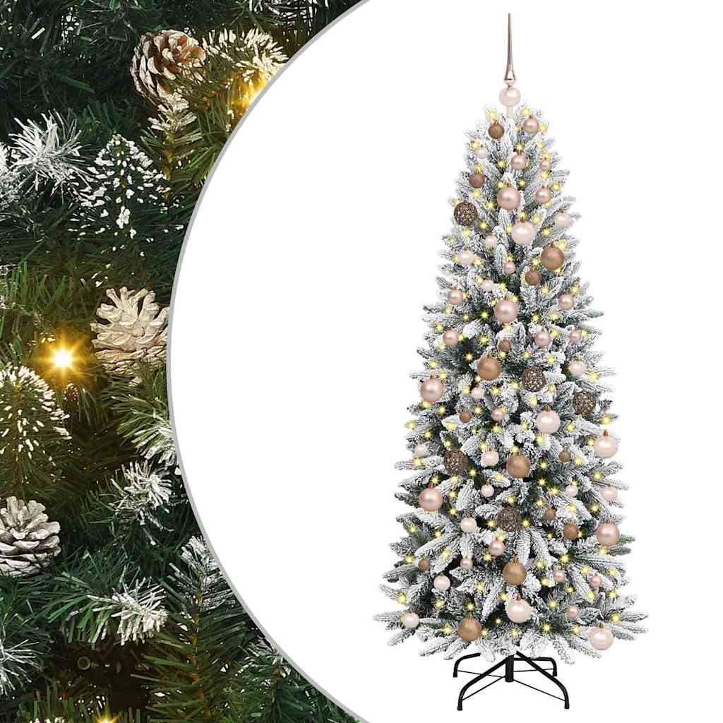 Mű karácsonyfa 300 LED-del állvánnyal Fehér 73 x 73 x 180 cm
