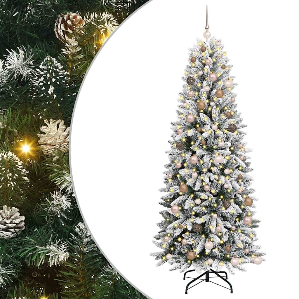 Mű karácsonyfa 300 LED-del állvánnyal Fehér 78 x 78 x 210 cm