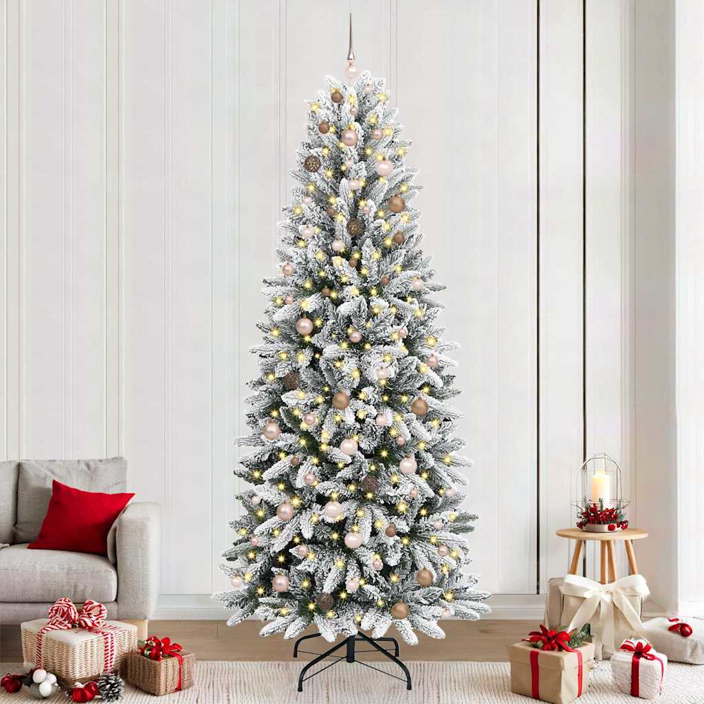 Mű karácsonyfa 300 LED-del állvánnyal Fehér 93 x 93 x 240 cm