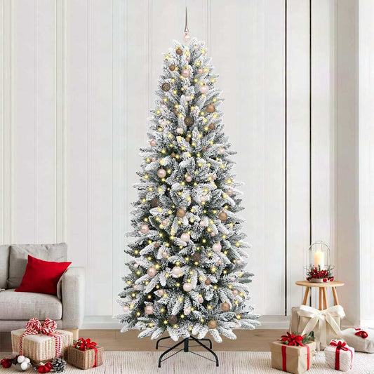 Mű karácsonyfa 300 LED-del állvánnyal Fehér 93 x 93 x 240 cm