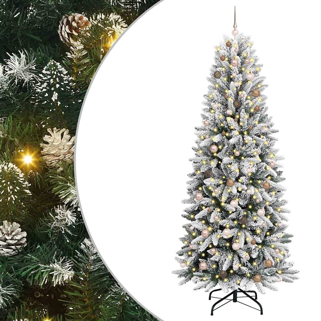 Mű karácsonyfa 300 LED-del állvánnyal Fehér 93 x 93 x 240 cm