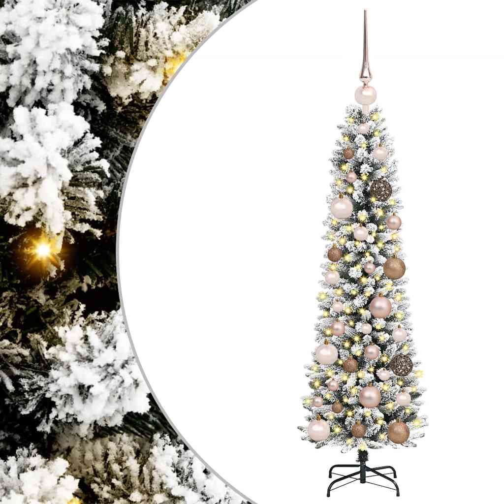 Mű karácsonyfa 150 LED-del Fehér 120 cm PVC és Fém és Műanyag