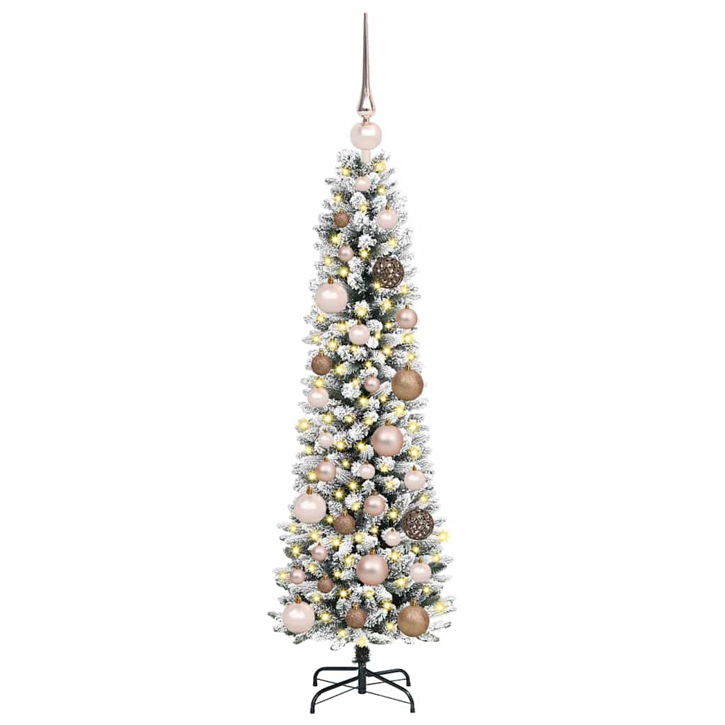 Mű karácsonyfa 150 LED-del Fehér 120 cm PVC és Fém és Műanyag