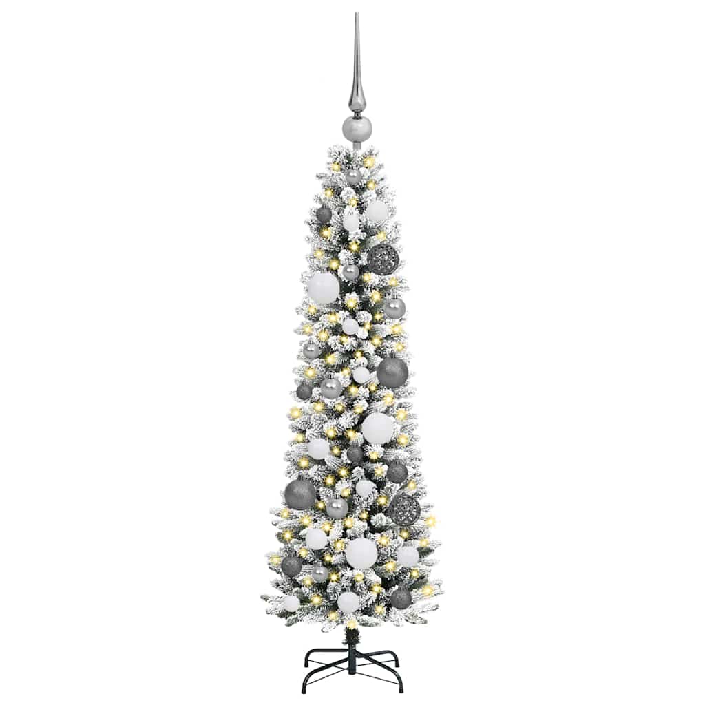 Mű karácsonyfa 150 LED-del Fehér 120 cm PVC és Fém és Műanyag