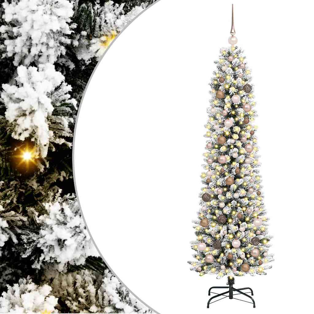 Mű karácsonyfa 300 LED-del Fehér 210 cm PVC és Fém és Műanyag