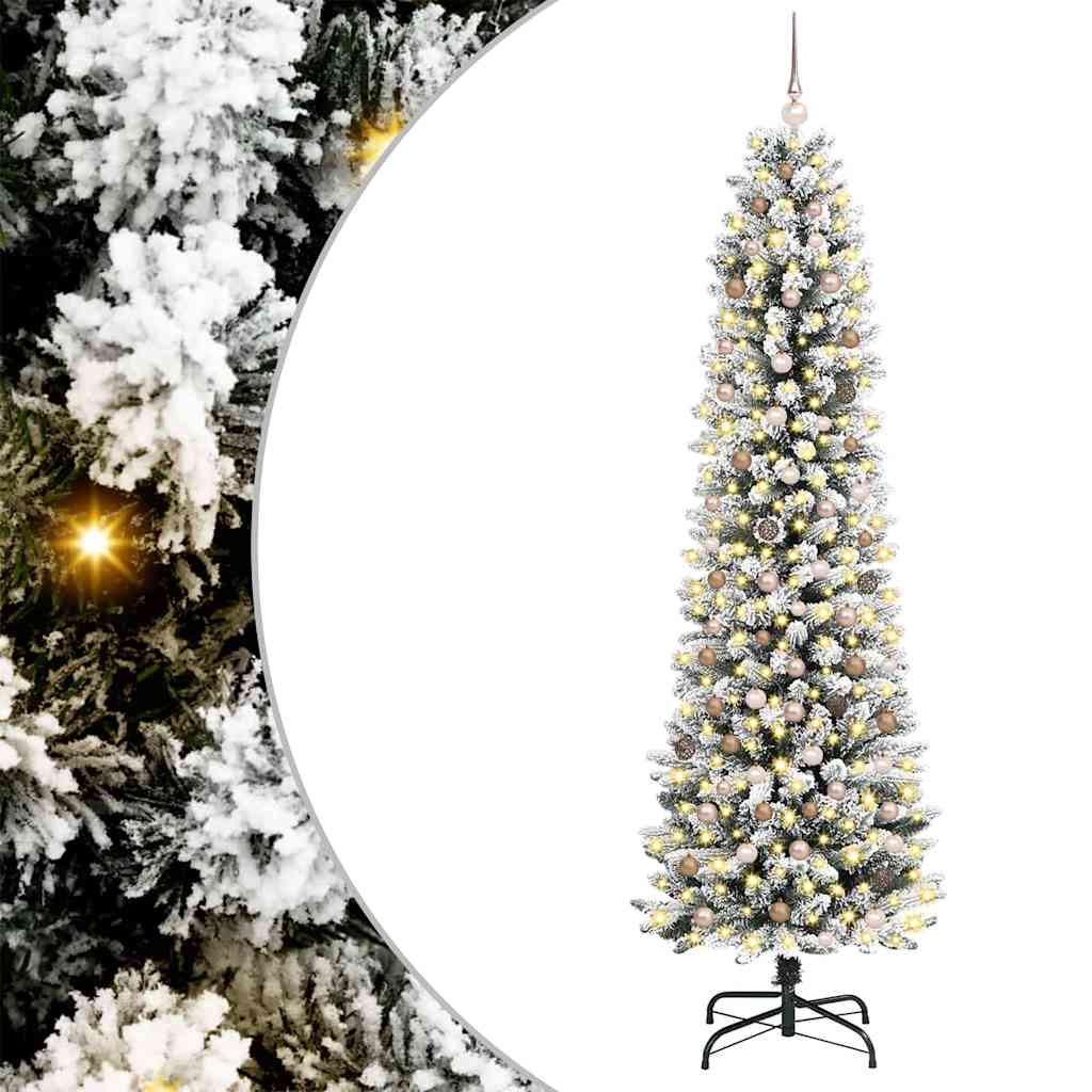 Mű karácsonyfa 300 LED-del Fehér 240 cm PVC és Fém és Műanyag