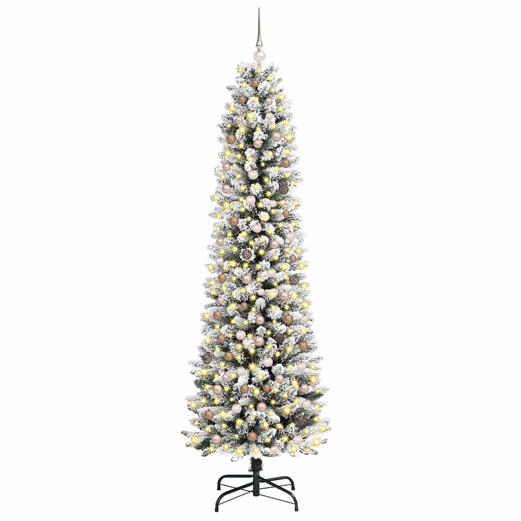 Mű karácsonyfa 300 LED-del Fehér 240 cm PVC és Fém és Műanyag