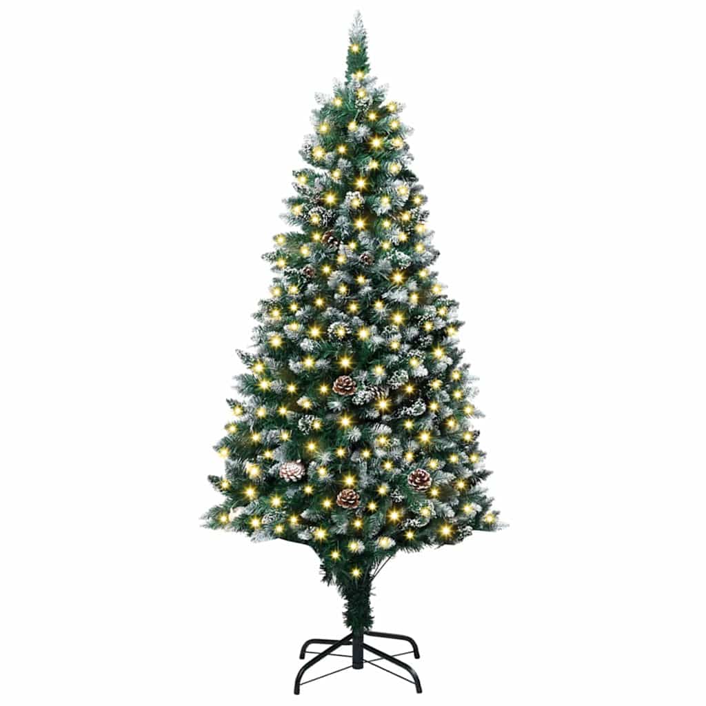 Mű karácsonyfa 300 LED-del Zöld 180 cm PVC és Acél és Műanyag