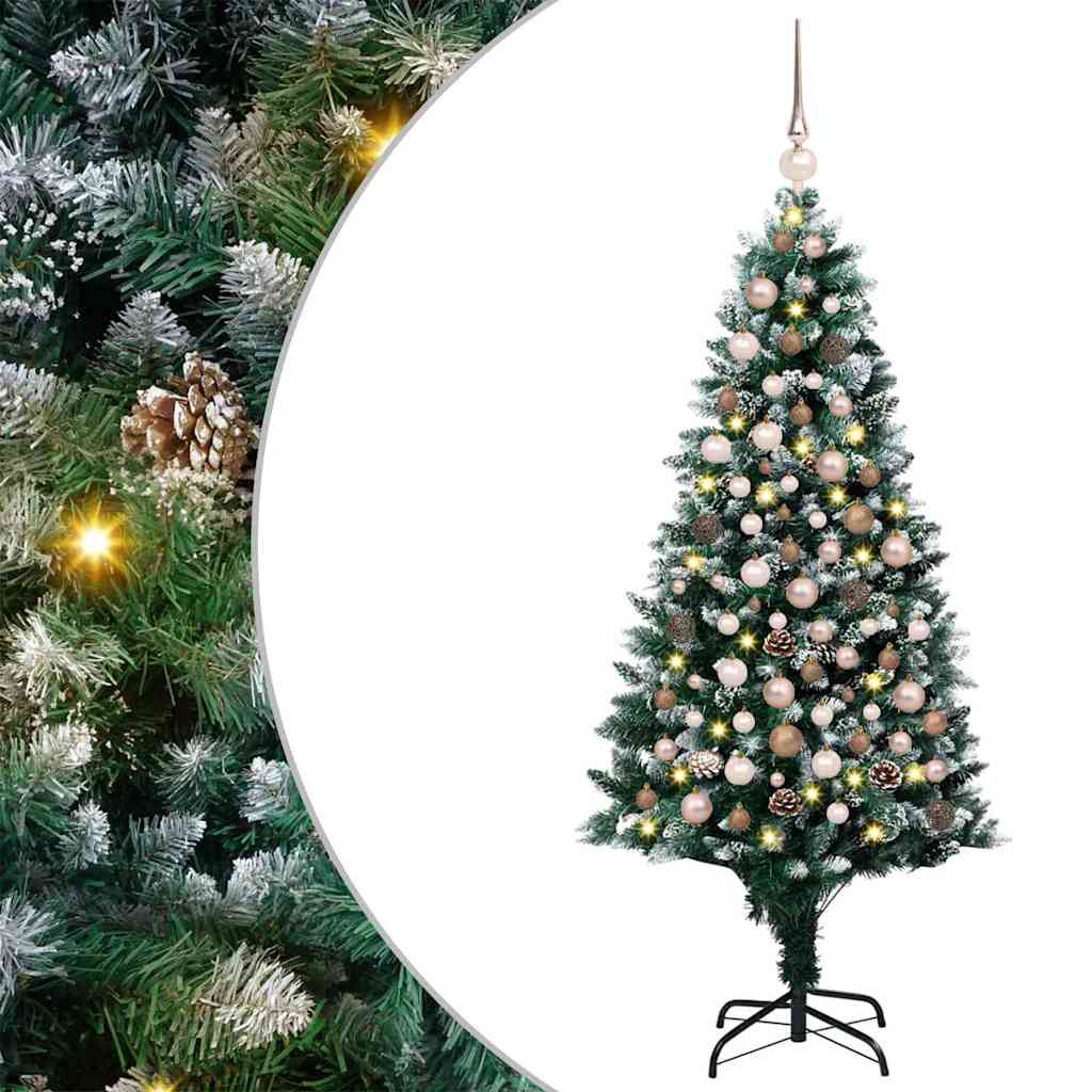 Mű karácsonyfa 300 LED-del Zöld 180 cm PVC és Acél és Műanyag